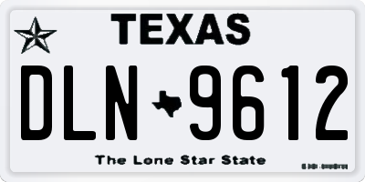 TX license plate DLN9612