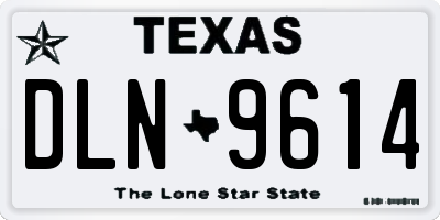 TX license plate DLN9614