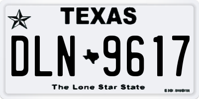 TX license plate DLN9617