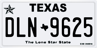 TX license plate DLN9625