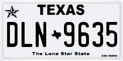 TX license plate DLN9635