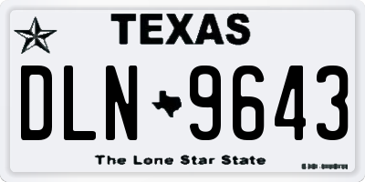 TX license plate DLN9643