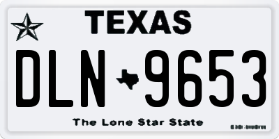 TX license plate DLN9653