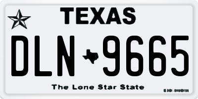TX license plate DLN9665
