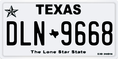 TX license plate DLN9668