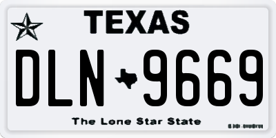 TX license plate DLN9669