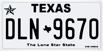 TX license plate DLN9670