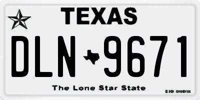 TX license plate DLN9671
