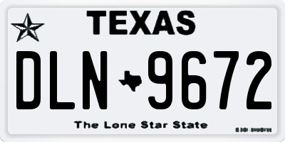 TX license plate DLN9672