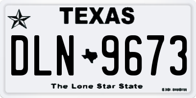 TX license plate DLN9673