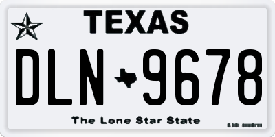 TX license plate DLN9678