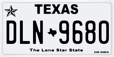 TX license plate DLN9680