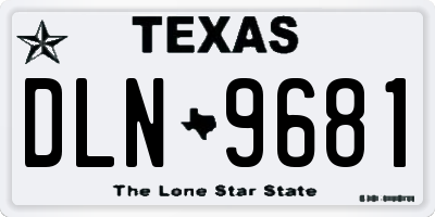 TX license plate DLN9681