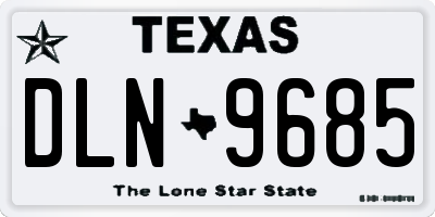 TX license plate DLN9685