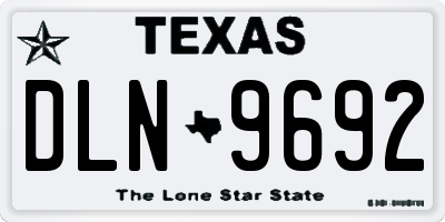 TX license plate DLN9692
