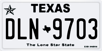 TX license plate DLN9703