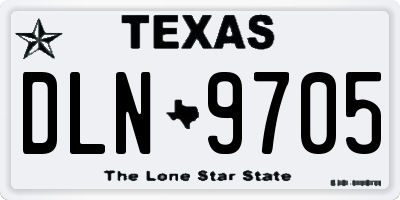 TX license plate DLN9705