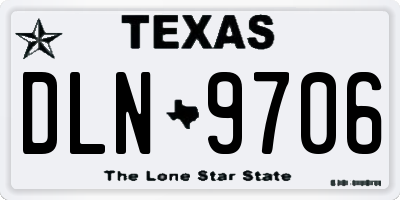 TX license plate DLN9706