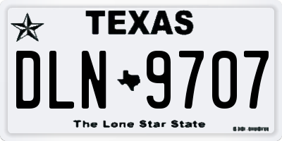 TX license plate DLN9707