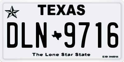 TX license plate DLN9716