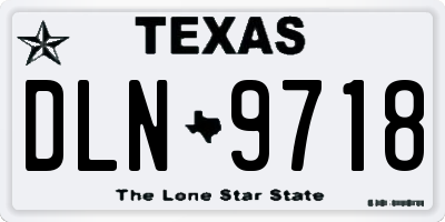 TX license plate DLN9718