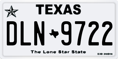 TX license plate DLN9722