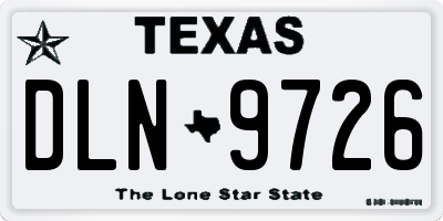 TX license plate DLN9726