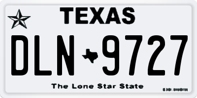 TX license plate DLN9727