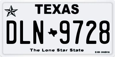 TX license plate DLN9728