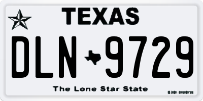 TX license plate DLN9729