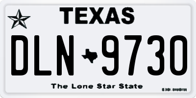 TX license plate DLN9730