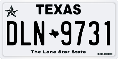 TX license plate DLN9731