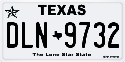 TX license plate DLN9732