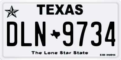 TX license plate DLN9734