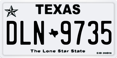 TX license plate DLN9735
