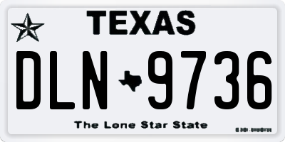 TX license plate DLN9736