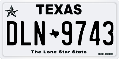 TX license plate DLN9743