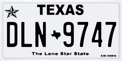 TX license plate DLN9747