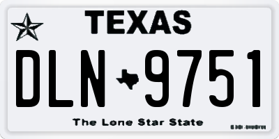 TX license plate DLN9751