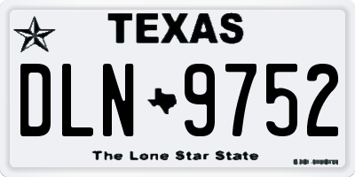 TX license plate DLN9752