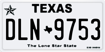 TX license plate DLN9753