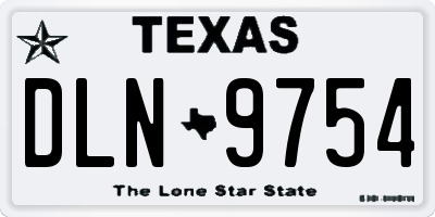 TX license plate DLN9754