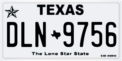 TX license plate DLN9756