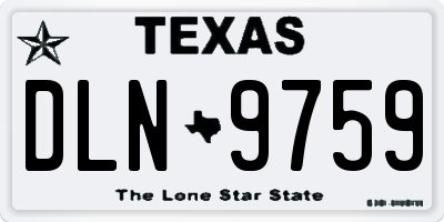 TX license plate DLN9759