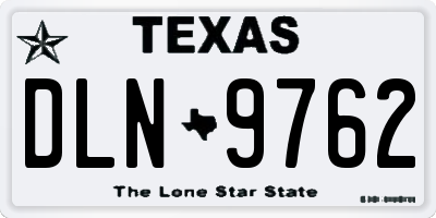 TX license plate DLN9762