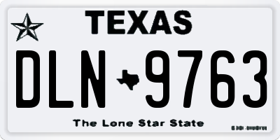 TX license plate DLN9763