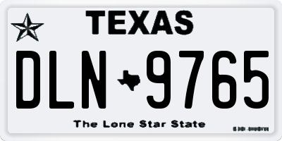TX license plate DLN9765