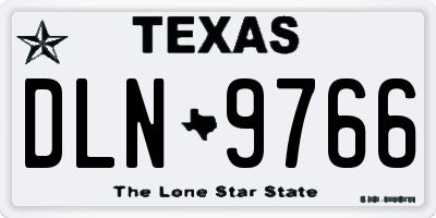 TX license plate DLN9766