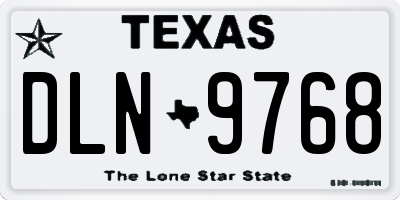 TX license plate DLN9768