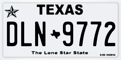 TX license plate DLN9772